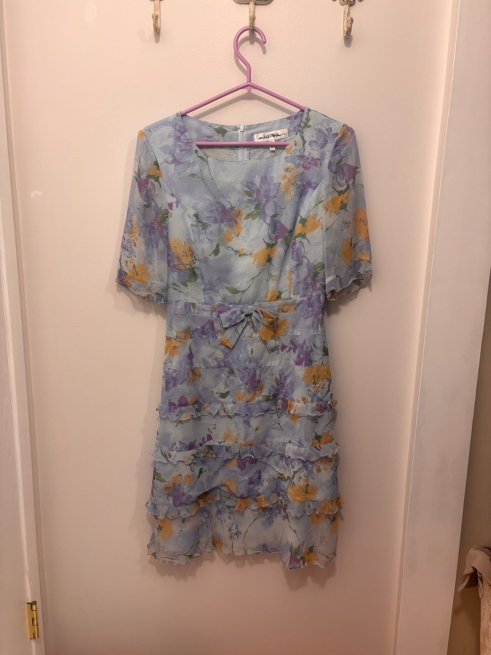 Spring Floral Tea Party Chiffon Dress